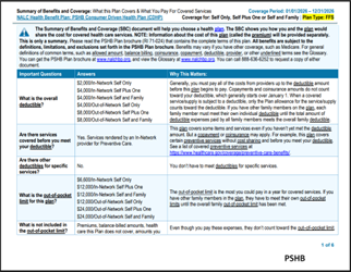 2026 PSHB CDHP Summary of Benefits and Coverage (SBC)