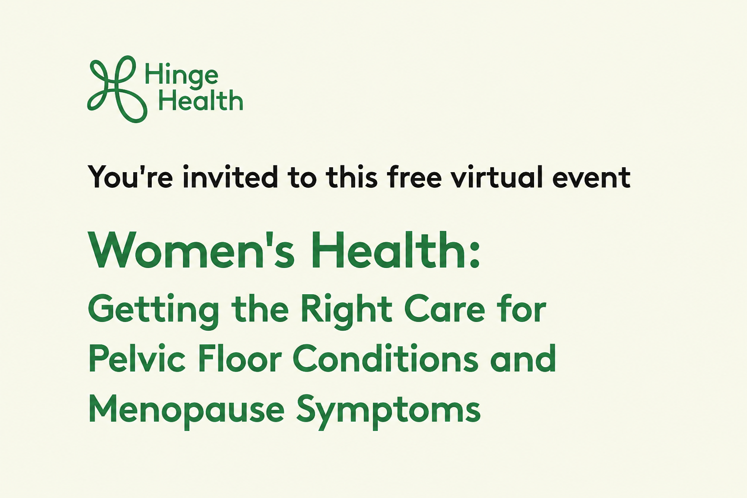 Women's Health: Getting the Right Care for Pelvic Floor Conditions and Menopause